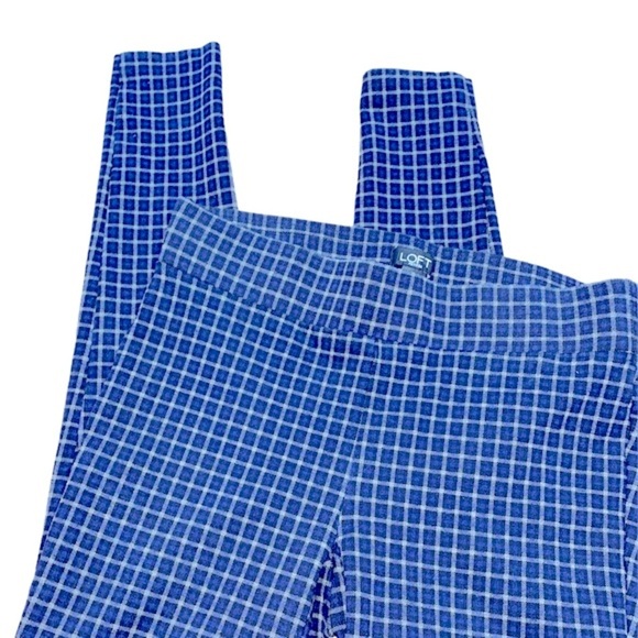 LOFT Pants - LOFT small petite blue checkered leggings